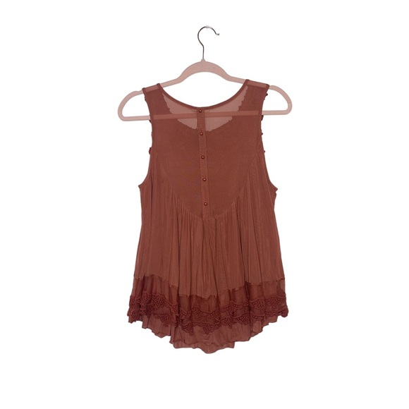 Ultra Pink Tops Ultra Pink Babydoll Tank With Double Layered Mesh